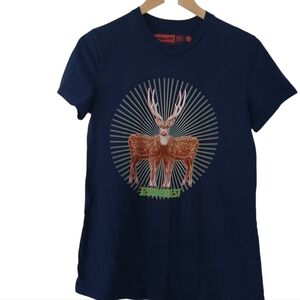 2018 Modest Mouse x ambsn Collaboration Merch Graphic Double Deer Print T-Shirt